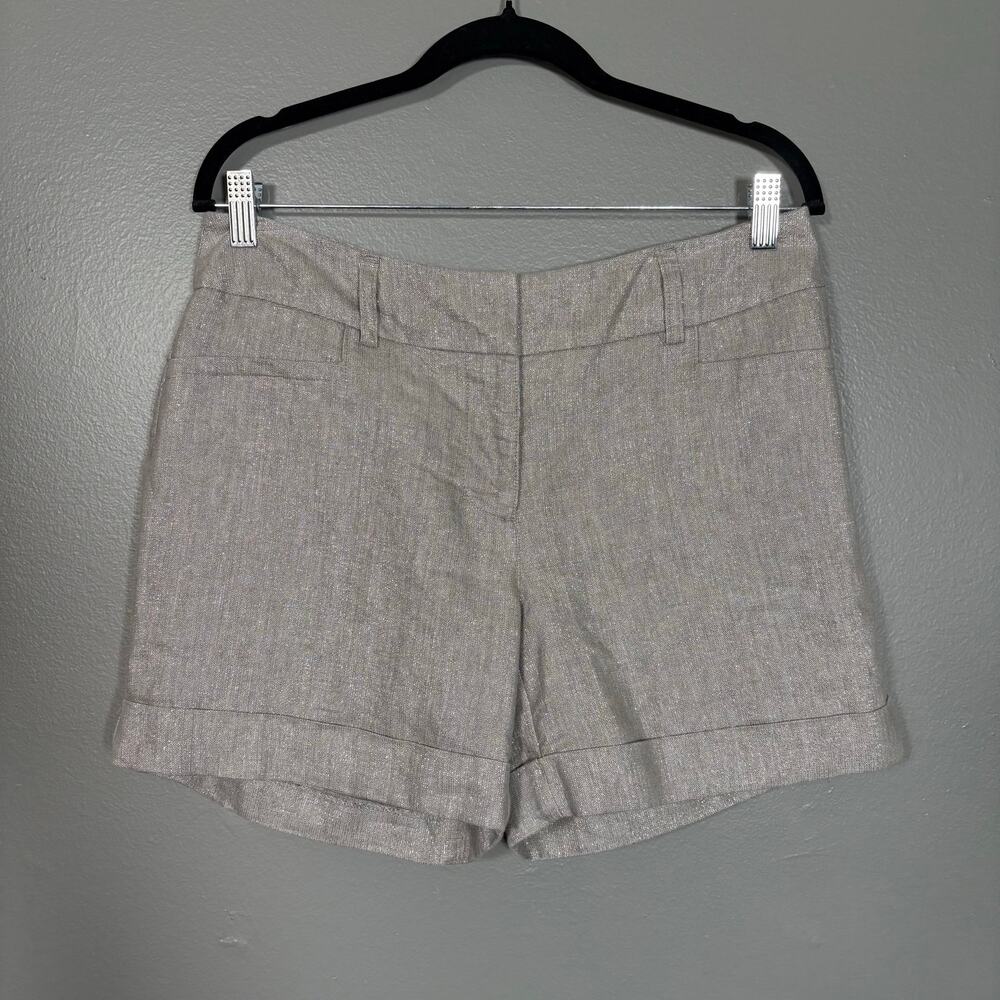 Apt 9 Women's Gray/Silver Linen Metallic Blend Glitter Shorts - 8 - Y2K Festival
